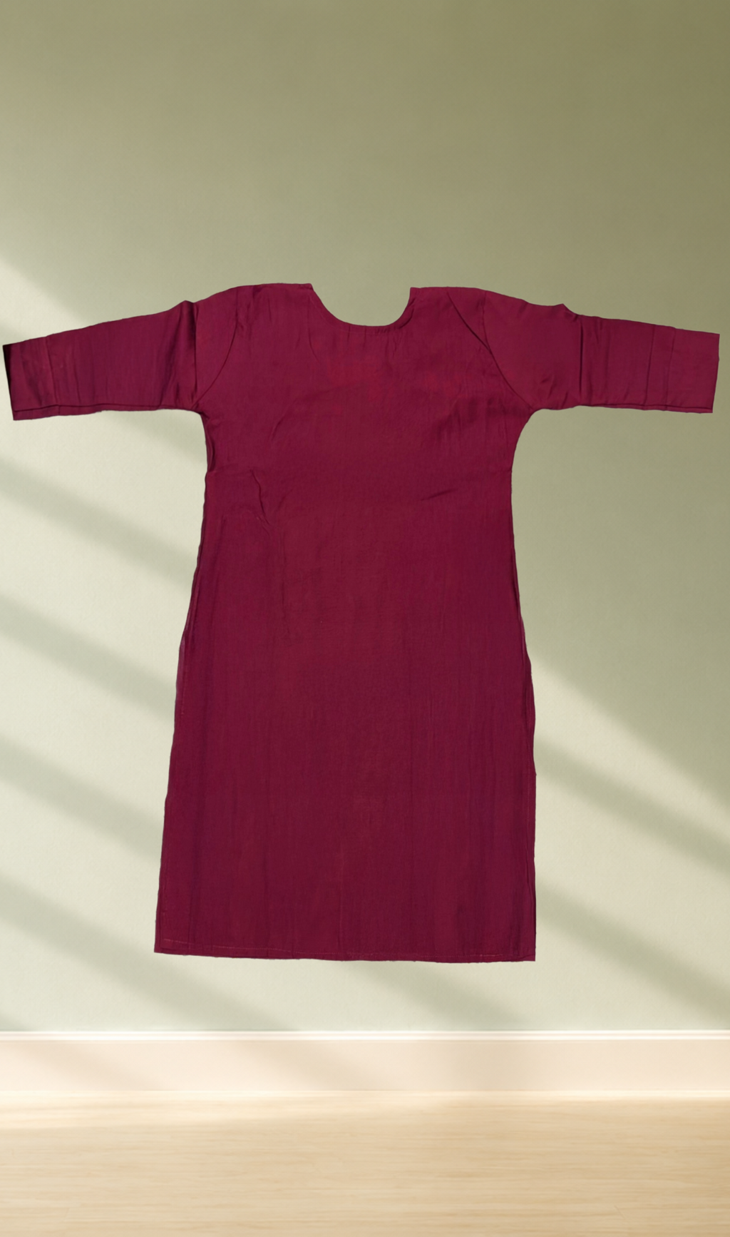 Maroon Floral Embroidery Kurti