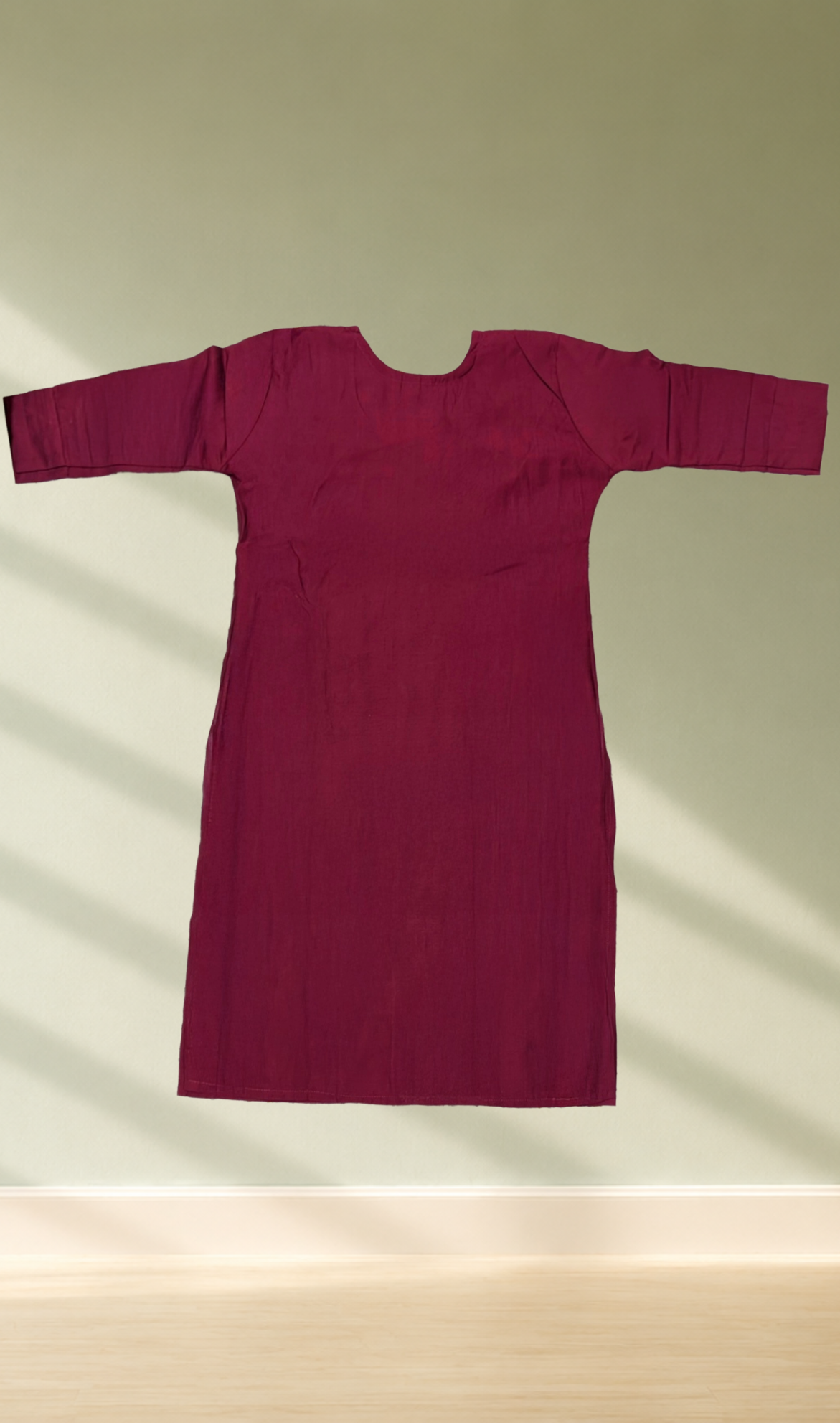 Maroon Floral Embroidery Kurti