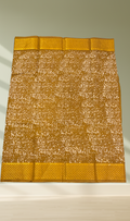 Golden Sequin Embellished Saree in mustard gold with zari border