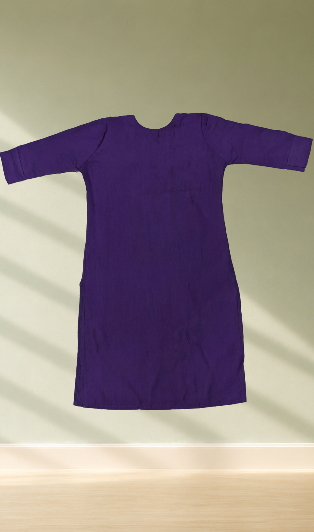 Purple Floral Embroidery Kurti