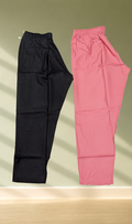 Solid straight livs Pants Combo Set of 2 – Black & Dusty Rose