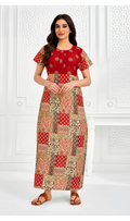 Red orange color cotton nighty